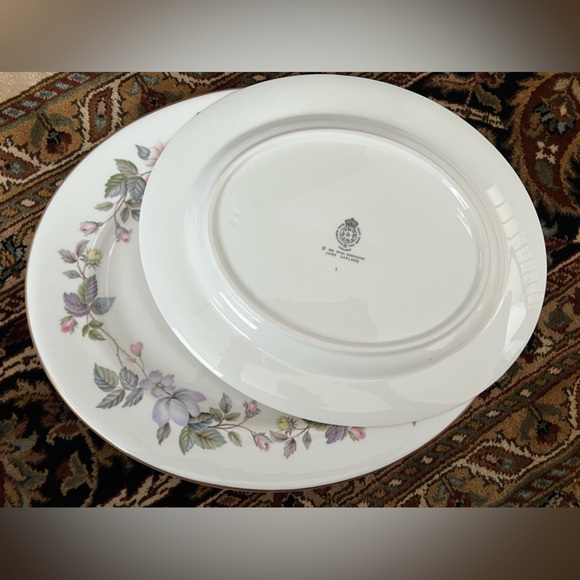 Set of 2 Royal Worcester June Garland Oval Serving Platters Bone China England - Picture 4 of 5